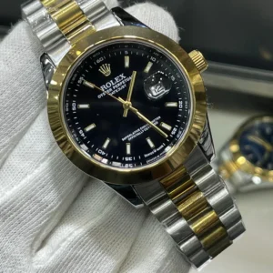Luxury Watch for men with Dual Tone Stainless Steel Chain - Free Delivery, Gift Box & 20% Off | Available in Silver, Gold, Black, Green, & Blue | 1-Year Warranty